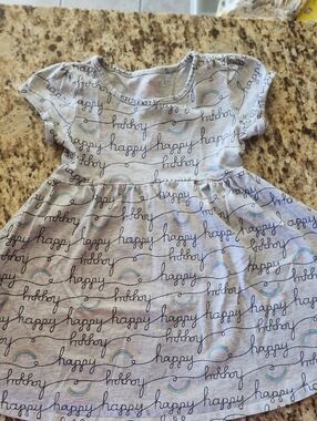 *nd Sz 5T jumping beans "Happy" Short Sleeve Dress - Gray - Must Be Bundled